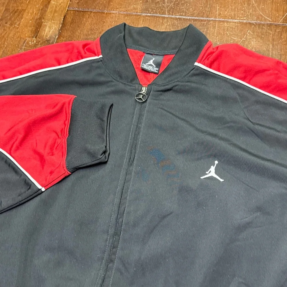 Jordan Track Jacket Mens XXL Black Red White Piping Jumpman Full Zip